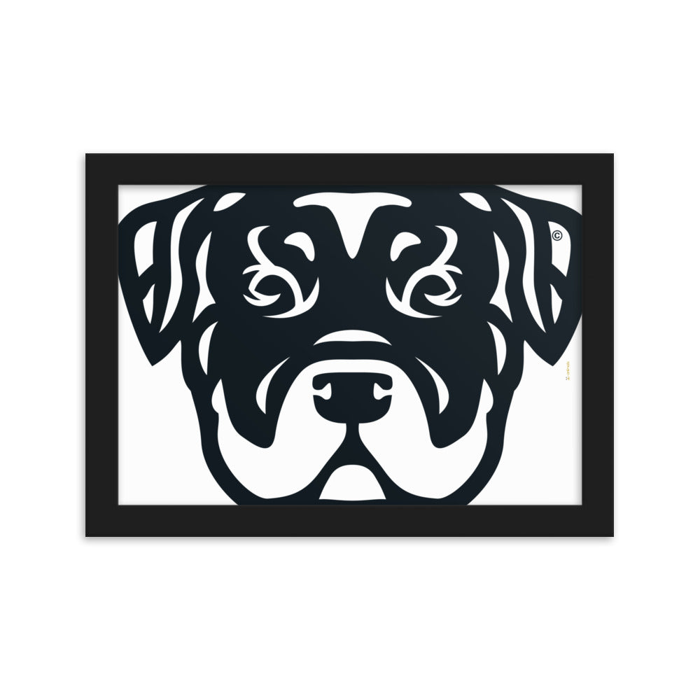 Pôster emoldurado Rottweiler - Tribal - i-animals