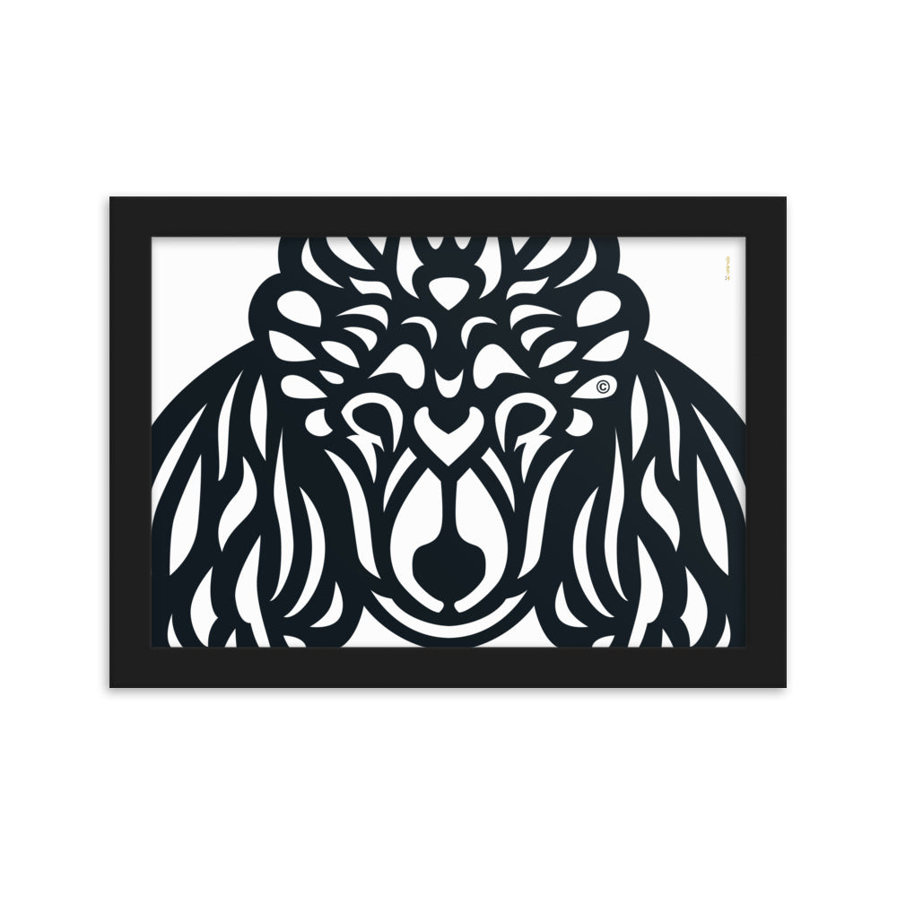 Pôster emoldurado Poodle - Tribal - i-animals