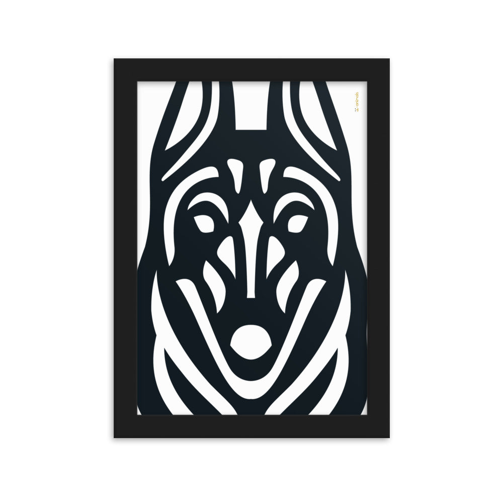 Pôster emoldurado Malinois - Tribal - i-animals