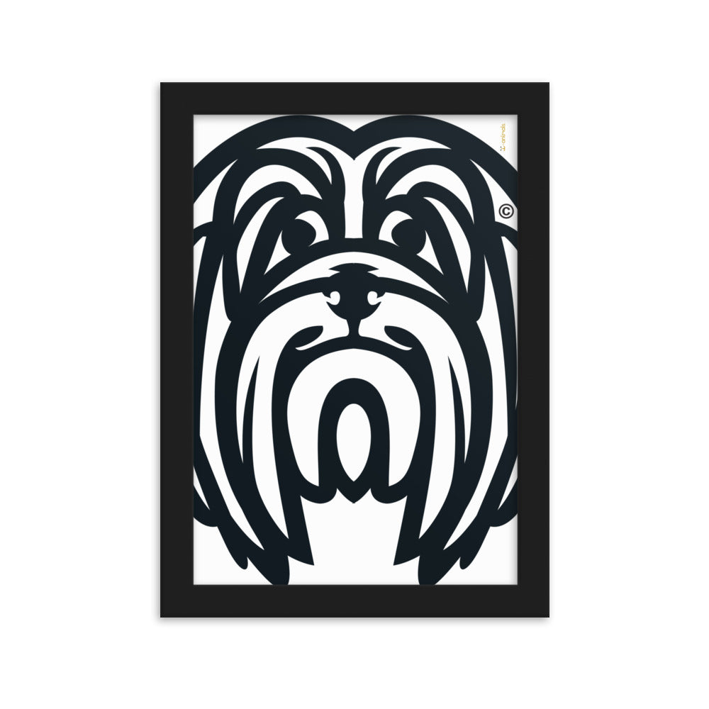 Pôster emoldurado Lhasa Apso - Tribal - i-animals