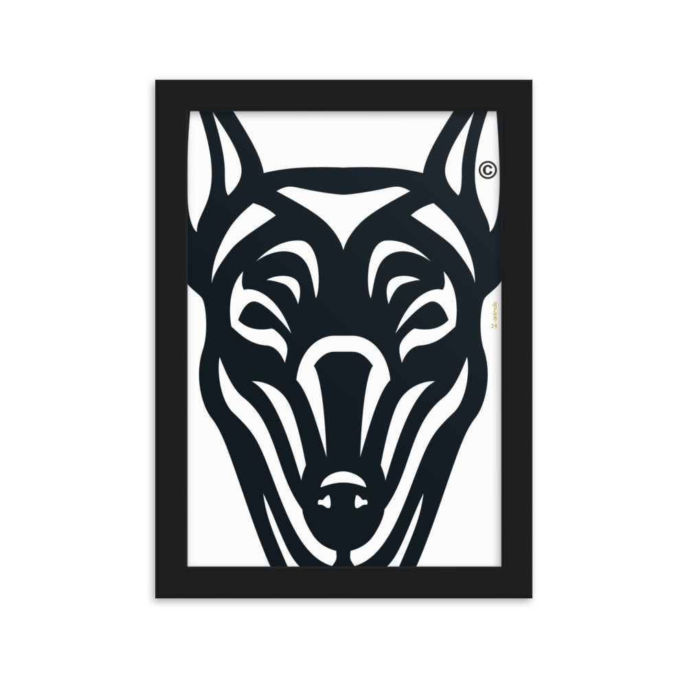 Pôster emoldurado Doberman - Tribal - i-animals