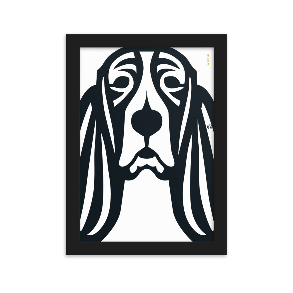 Pôster emoldurado Basset Hound - Tribal - i-animals