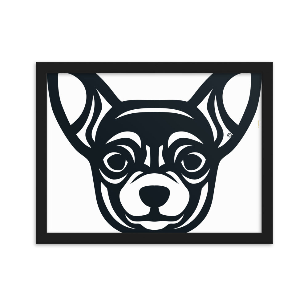 Pôster emoldurado Chihuahua - Tribal - i-animals