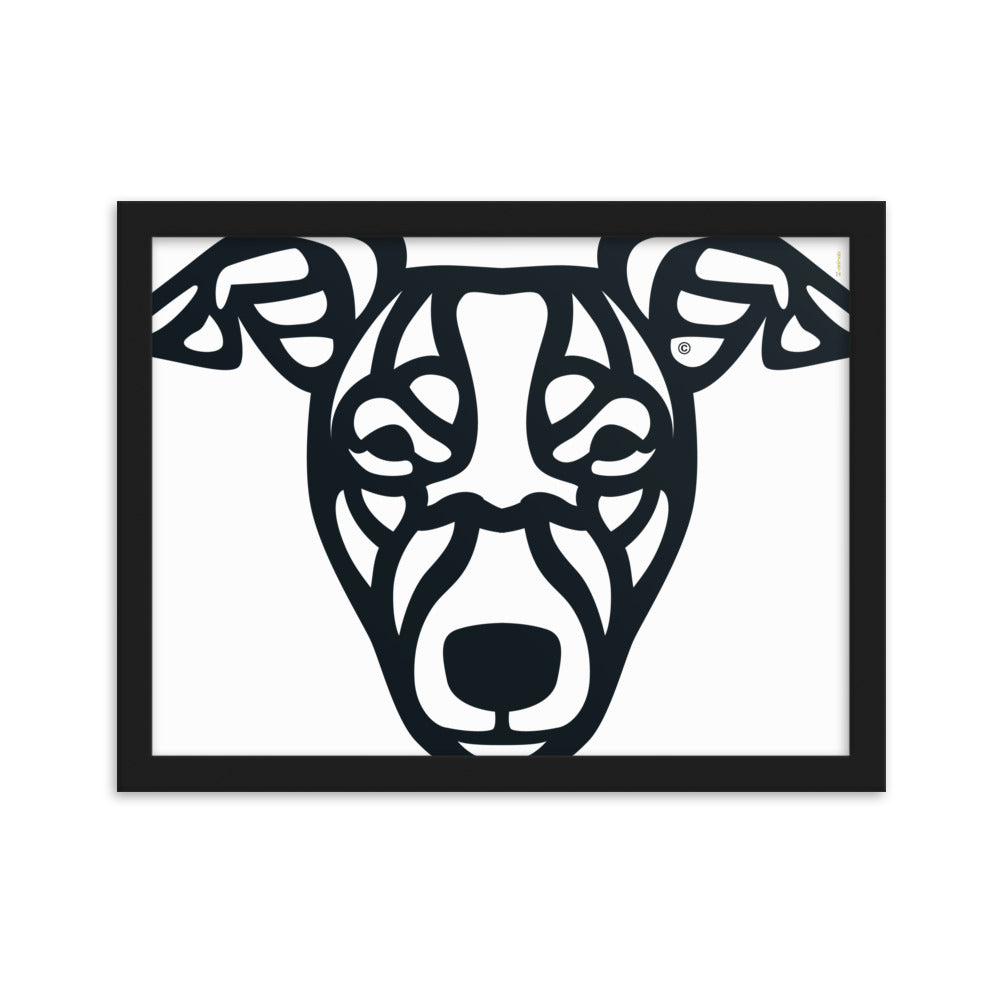 Pôster emoldurado Whippet - Tribal - i-animals