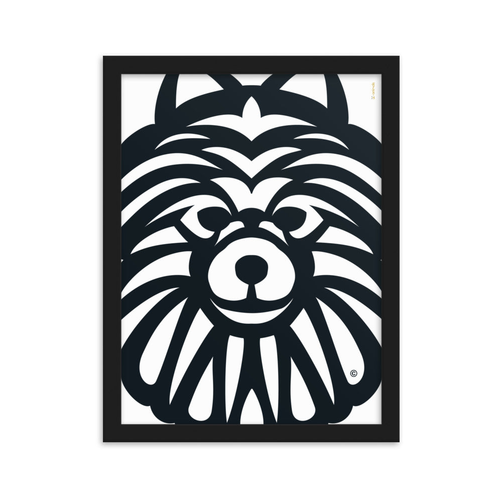 Pôster emoldurado Spitz Alemão - Tribal - i-animals