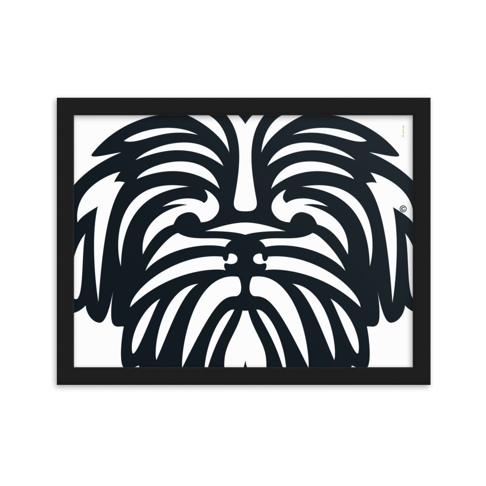 Pôster emoldurado Shih Tzu - Tribal - i-animals