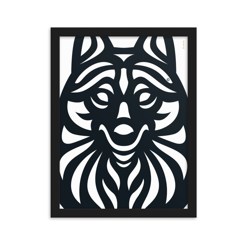 Pôster emoldurado Schipperke - Tribal - i-animals