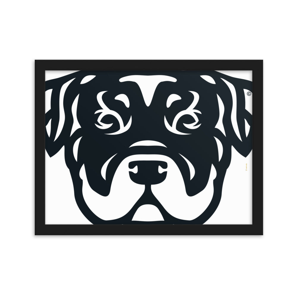 Pôster emoldurado Rottweiler - Tribal - i-animals