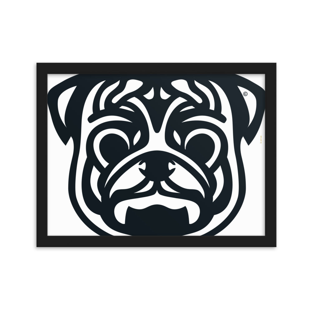 Pôster emoldurado Pug - Tribal - i-animals