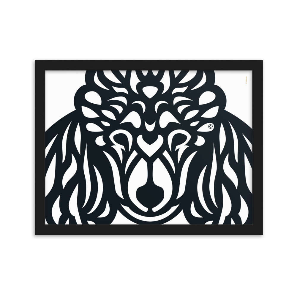 Pôster emoldurado Poodle - Tribal - i-animals