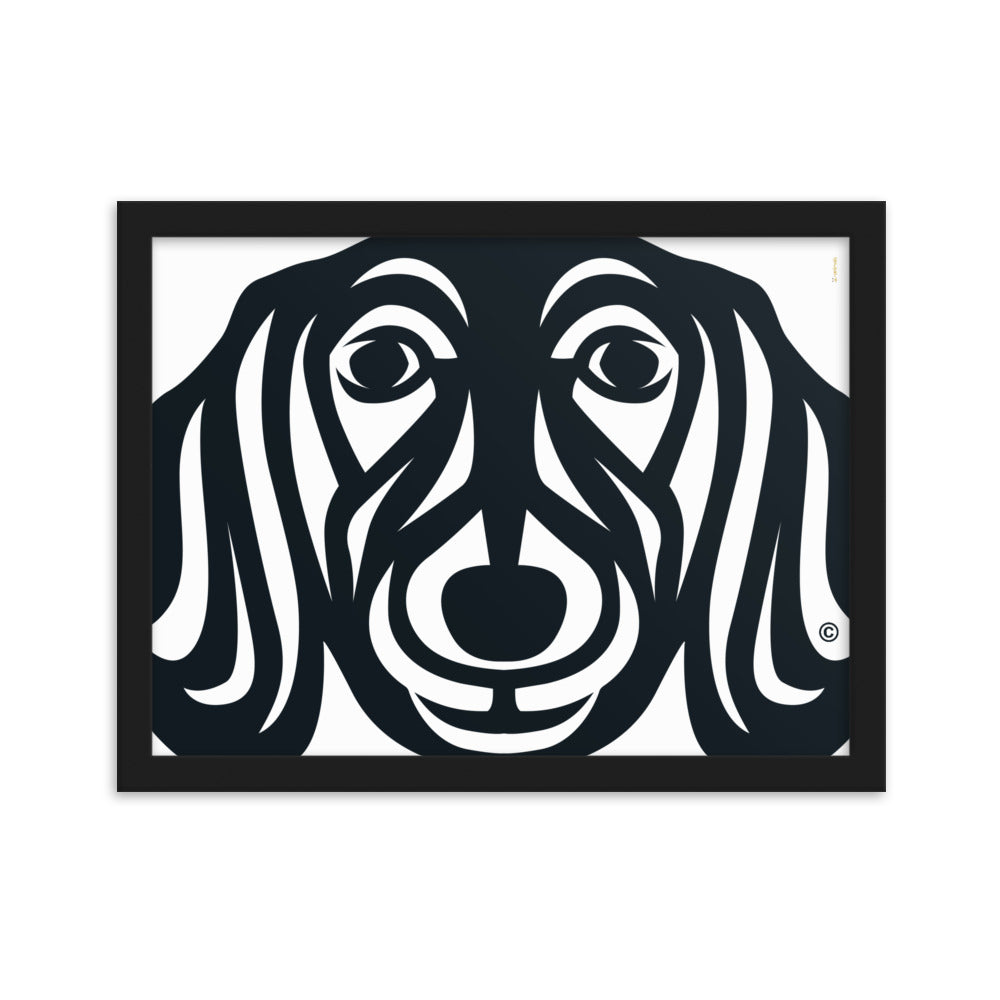 Pôster emoldurado Dachshund - Tribal - i-animals