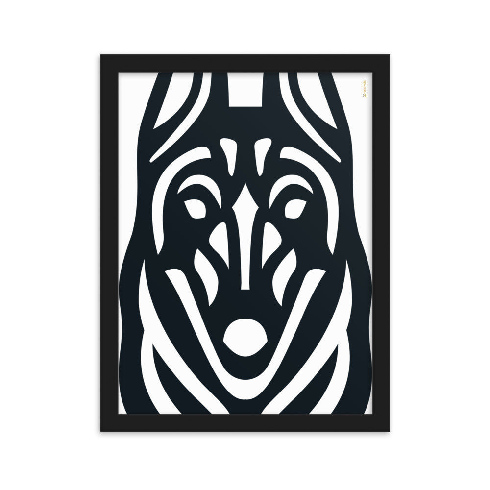 Pôster emoldurado Malinois - Tribal - i-animals