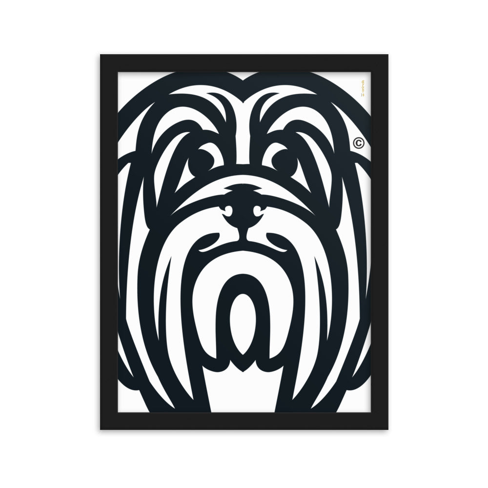 Pôster emoldurado Lhasa Apso - Tribal - i-animals