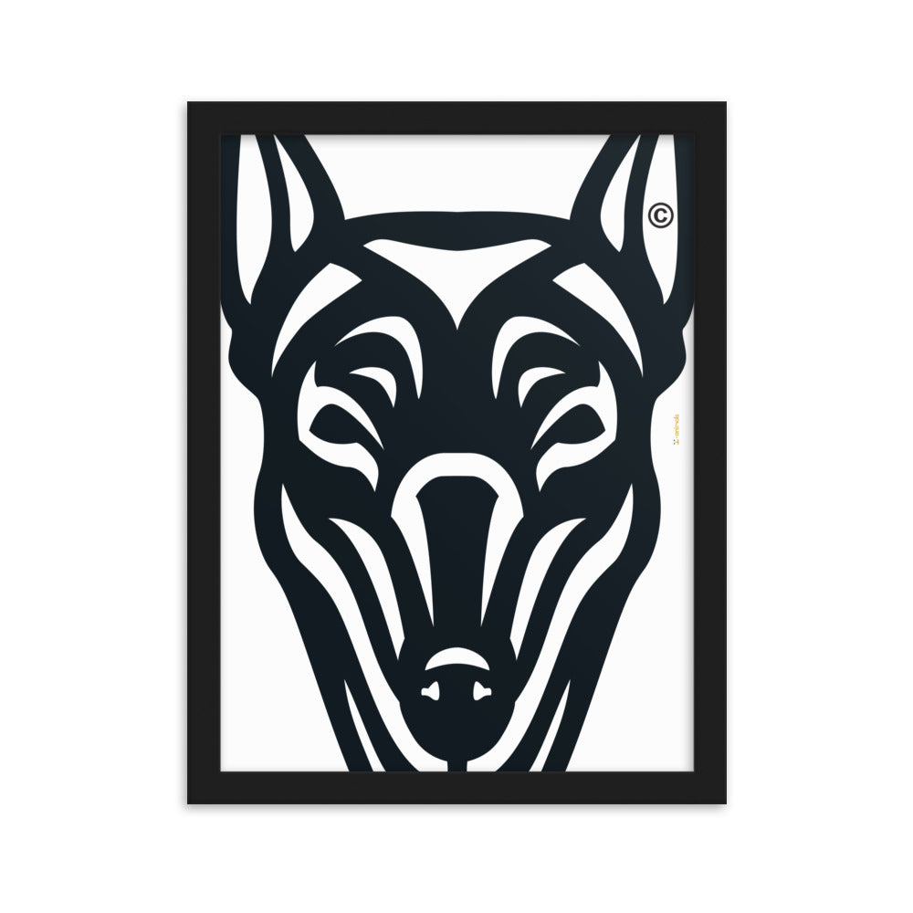 Pôster emoldurado Doberman - Tribal - i-animals