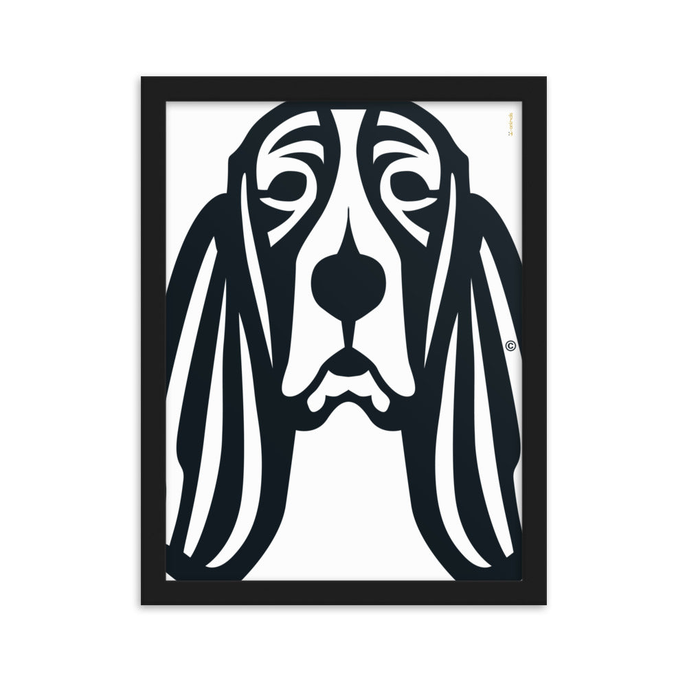 Pôster emoldurado Basset Hound - Tribal - i-animals