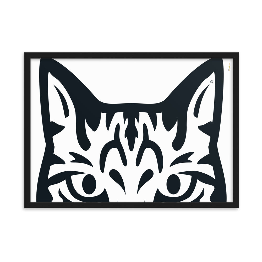 Pôster emoldurado Gato Tigrado - Tribal - i-animals