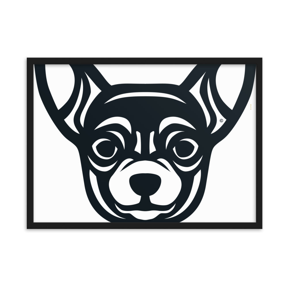 Pôster emoldurado Chihuahua - Tribal - i-animals