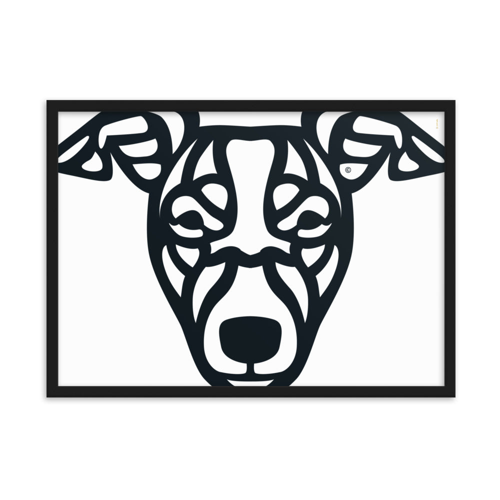 Pôster emoldurado Whippet - Tribal - i-animals