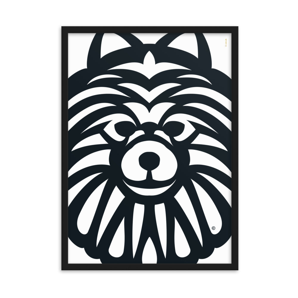 Pôster emoldurado Spitz Alemão - Tribal - i-animals