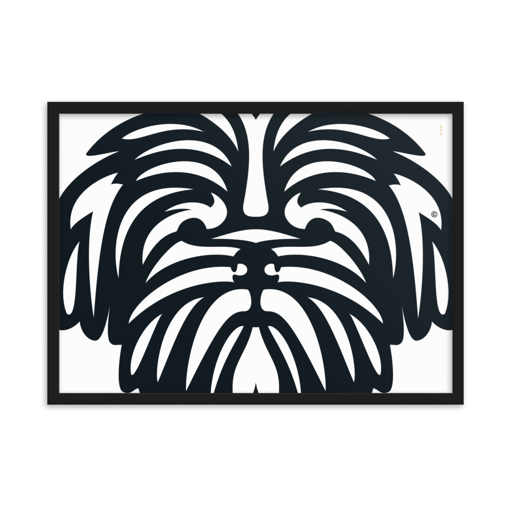Pôster emoldurado Shih Tzu - Tribal - i-animals