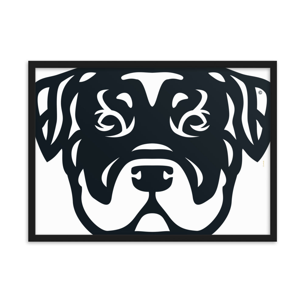 Pôster emoldurado Rottweiler - Tribal - i-animals
