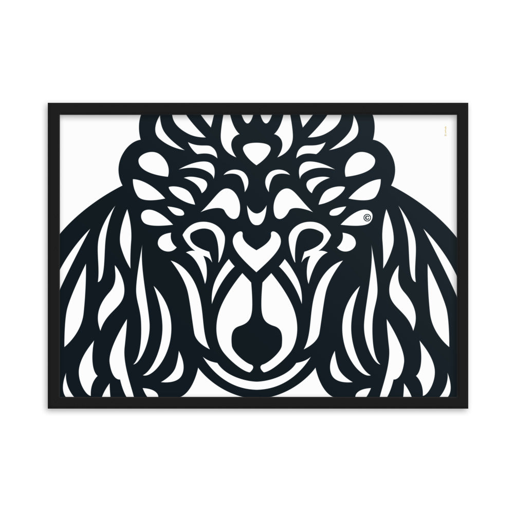 Pôster emoldurado Poodle - Tribal - i-animals
