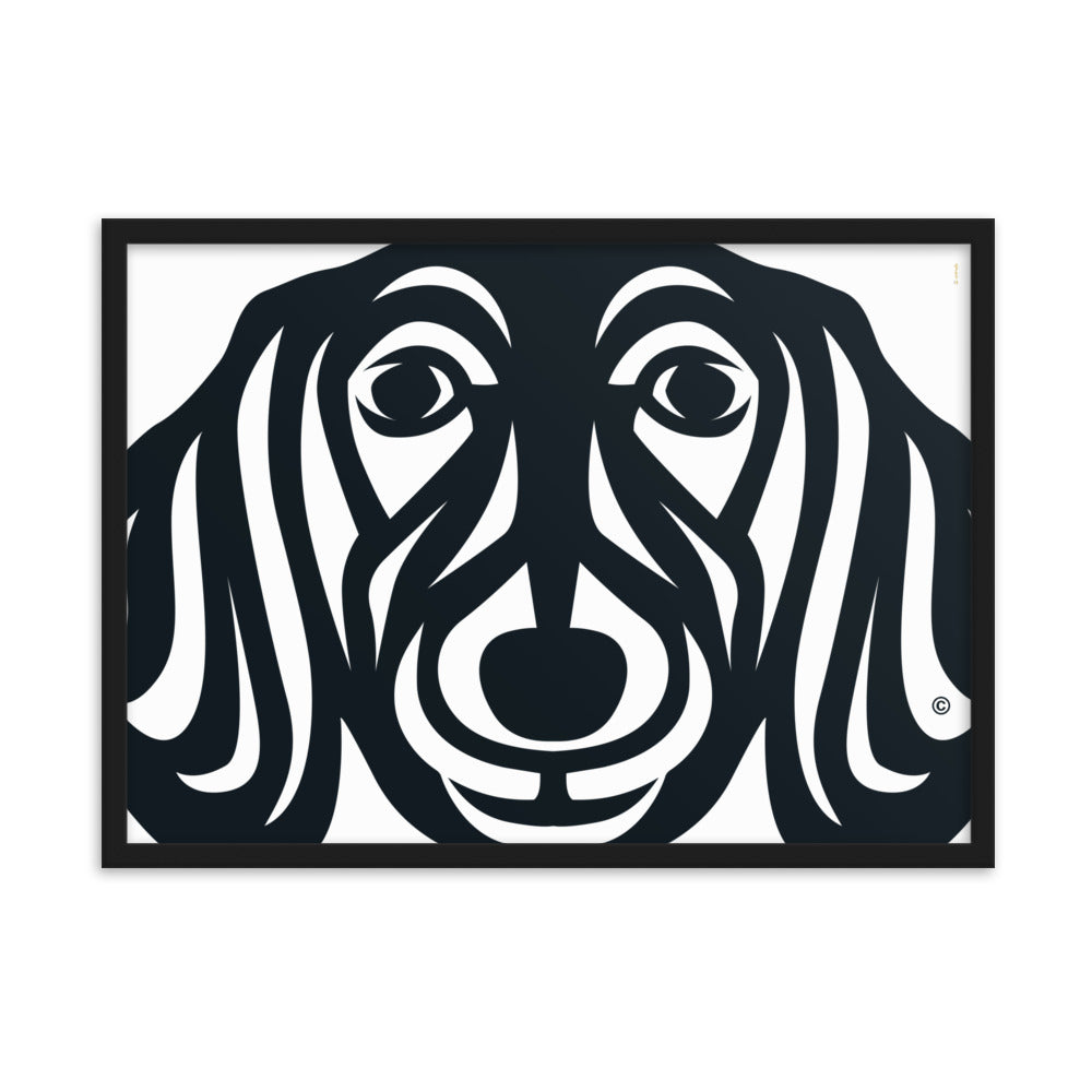 Pôster emoldurado Dachshund - Tribal - i-animals