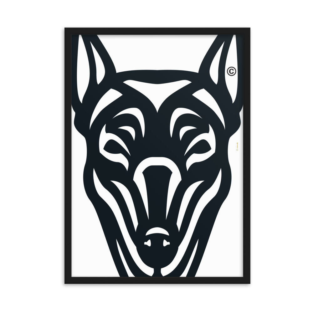 Pôster emoldurado Doberman - Tribal - i-animals