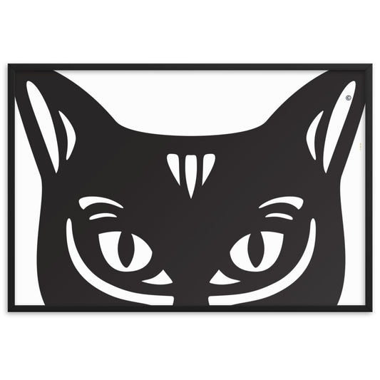 Pôster emoldurado Gato Preto - Tribal - i-animals