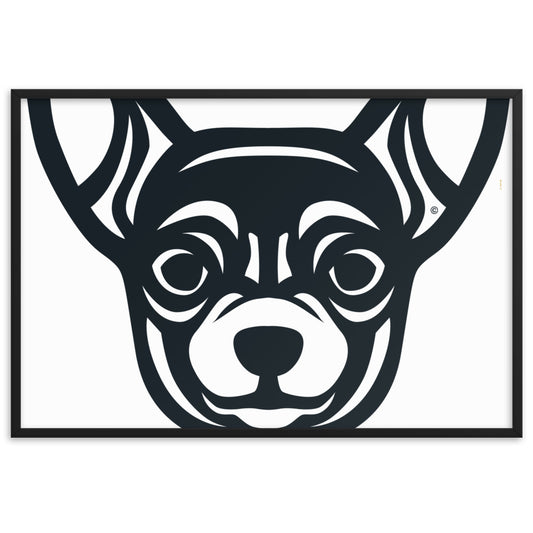 Pôster emoldurado Chihuahua - Tribal - i-animals