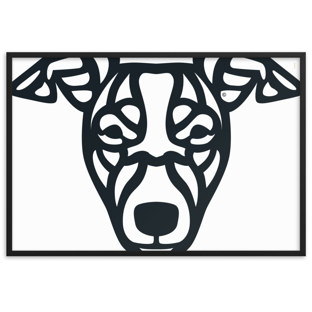 Pôster emoldurado Whippet - Tribal - i-animals