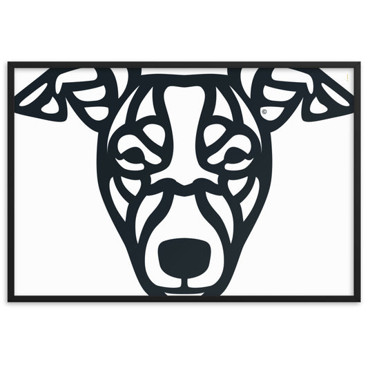 Pôster emoldurado Whippet - Tribal - i-animals