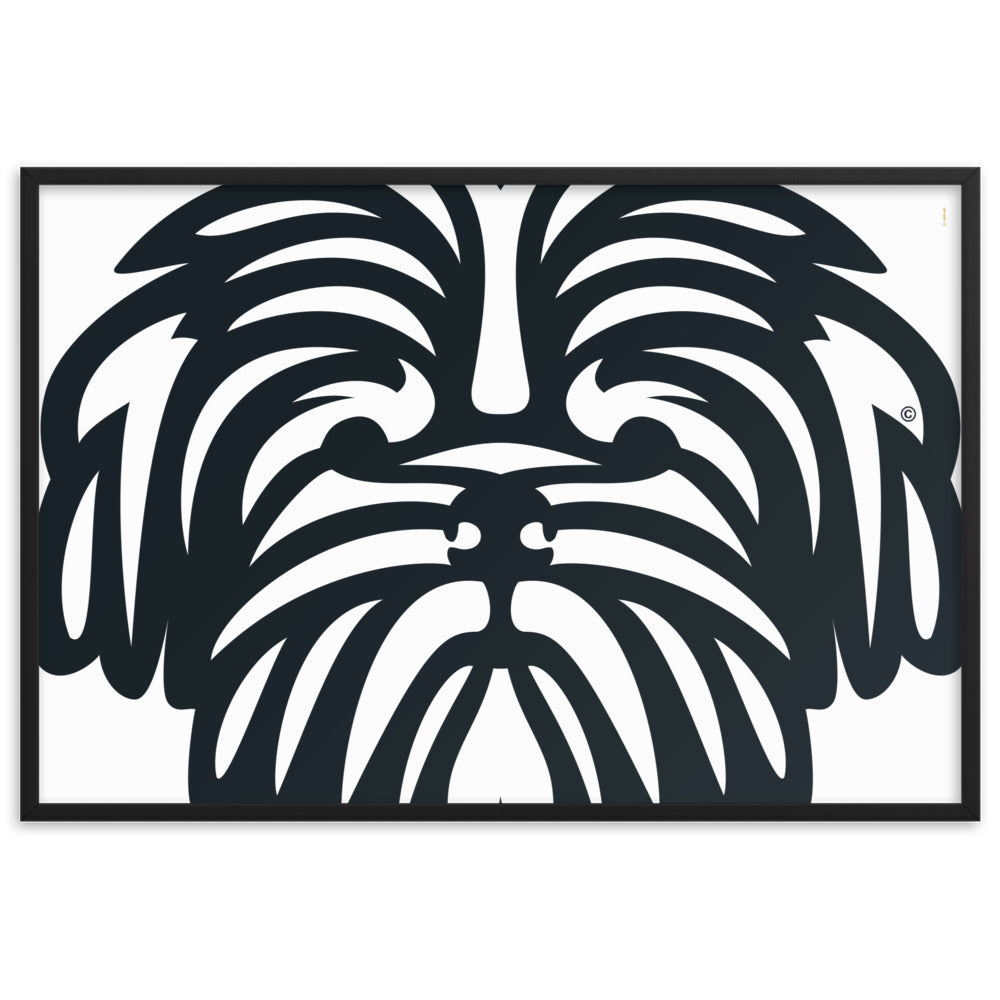 Pôster emoldurado Shih Tzu - Tribal - i-animals