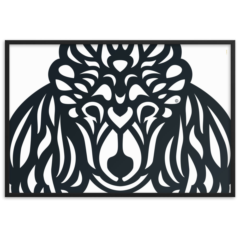 Pôster emoldurado Poodle - Tribal - i-animals