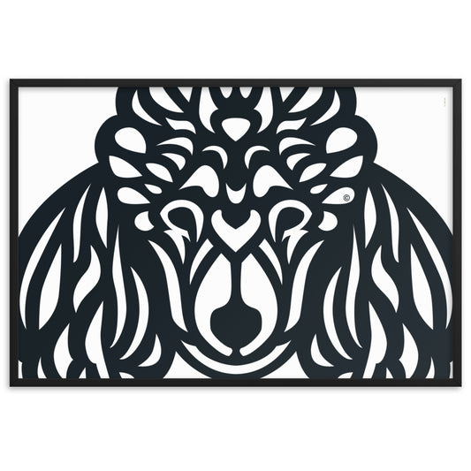 Pôster emoldurado Poodle - Tribal - i-animals