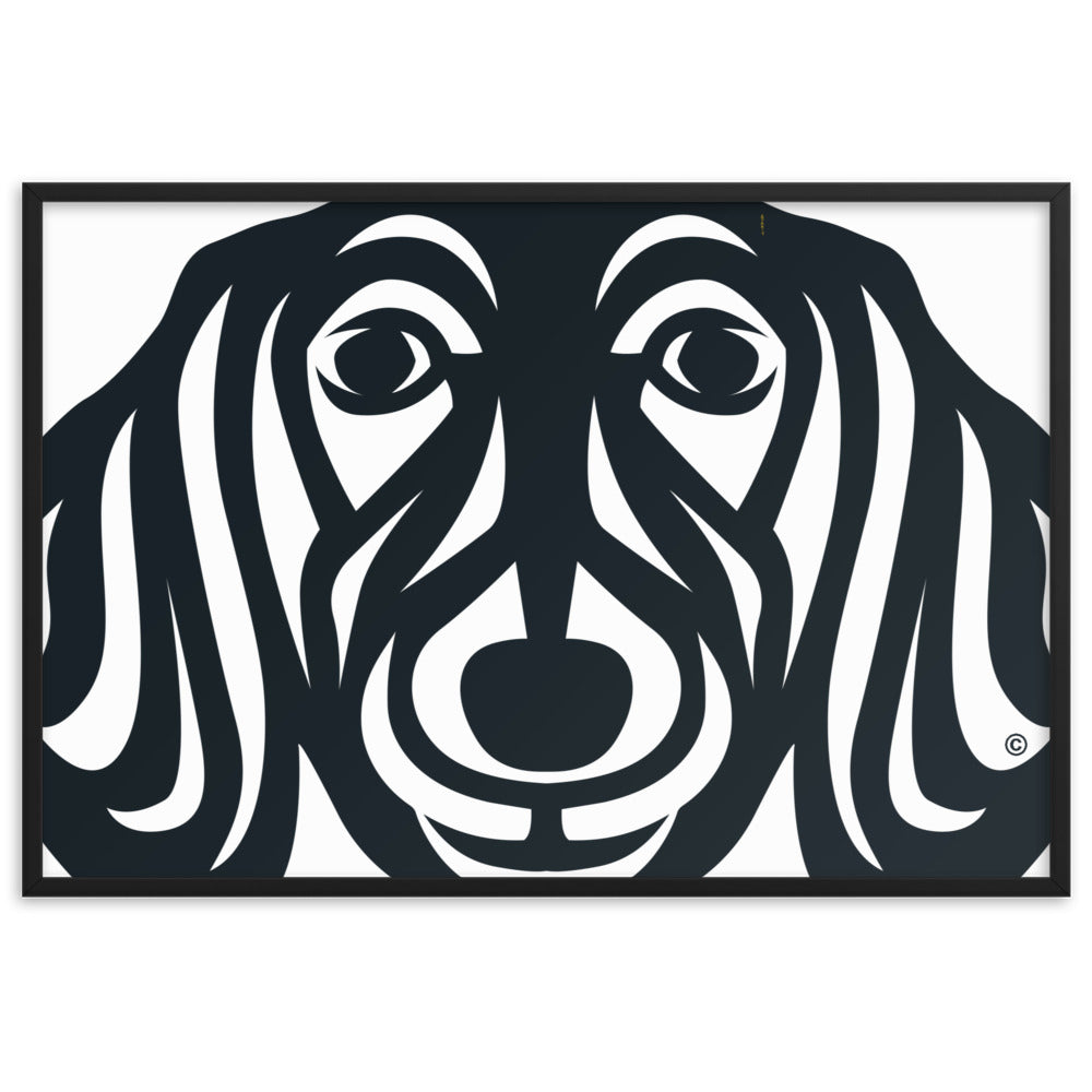 Pôster emoldurado Dachshund - Tribal - i-animals