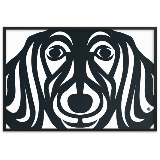 Pôster emoldurado Dachshund - Tribal - i-animals