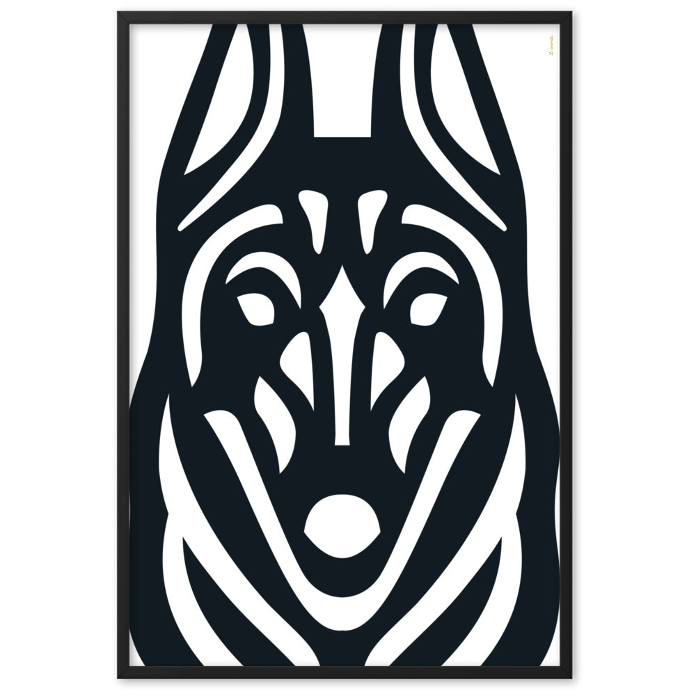 Pôster emoldurado Malinois - Tribal - i-animals