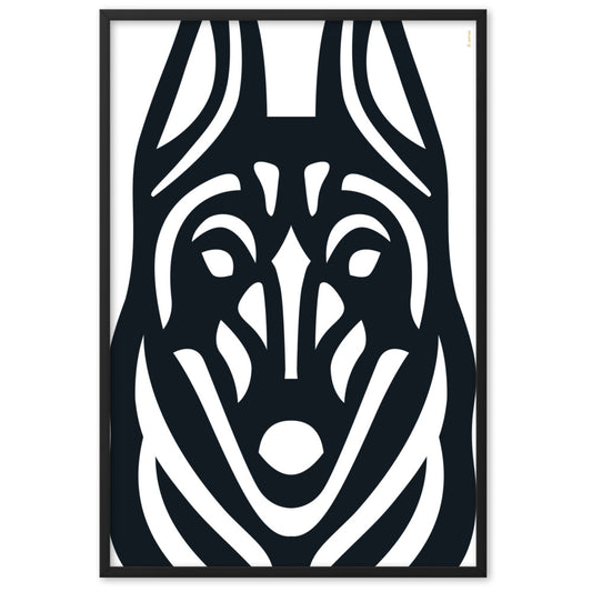 Pôster emoldurado Malinois - Tribal - i-animals