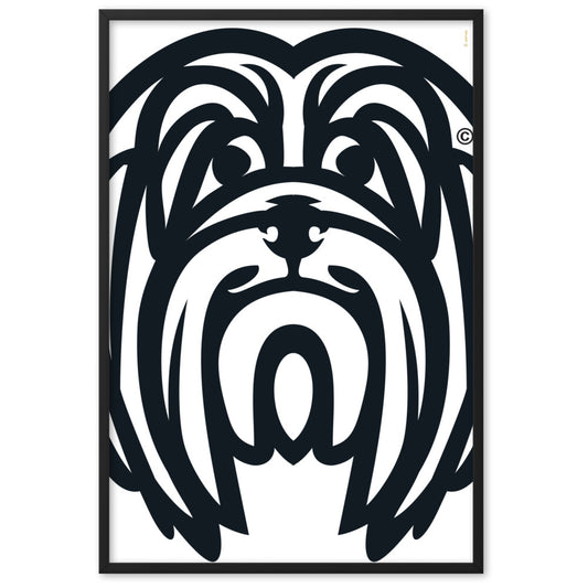 Pôster emoldurado Lhasa Apso - Tribal - i-animals