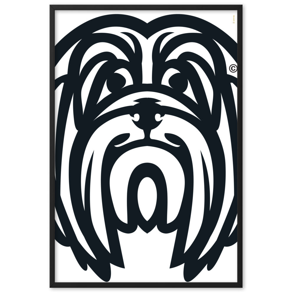 Pôster emoldurado Lhasa Apso - Tribal - i-animals