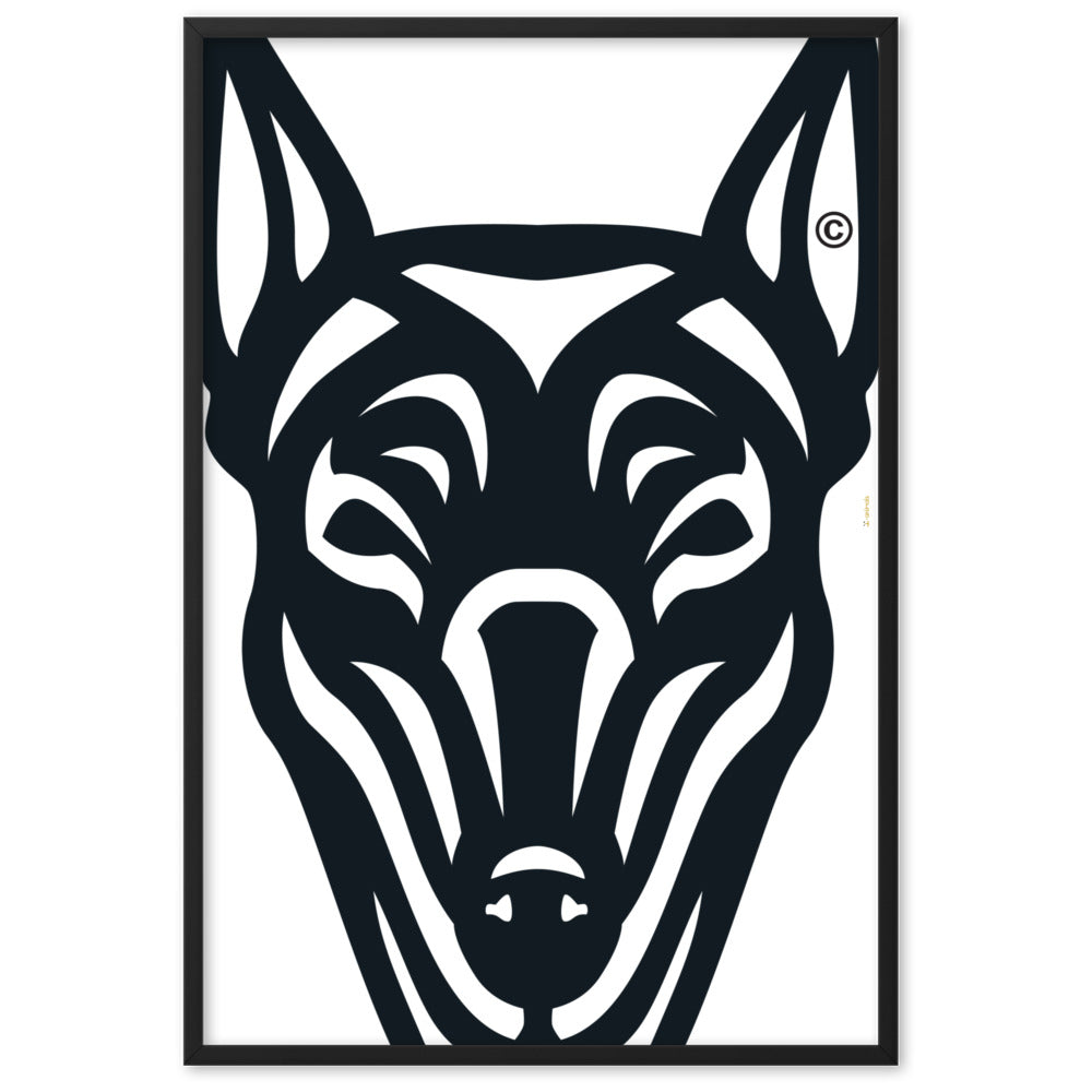 Pôster emoldurado Doberman - Tribal - i-animals