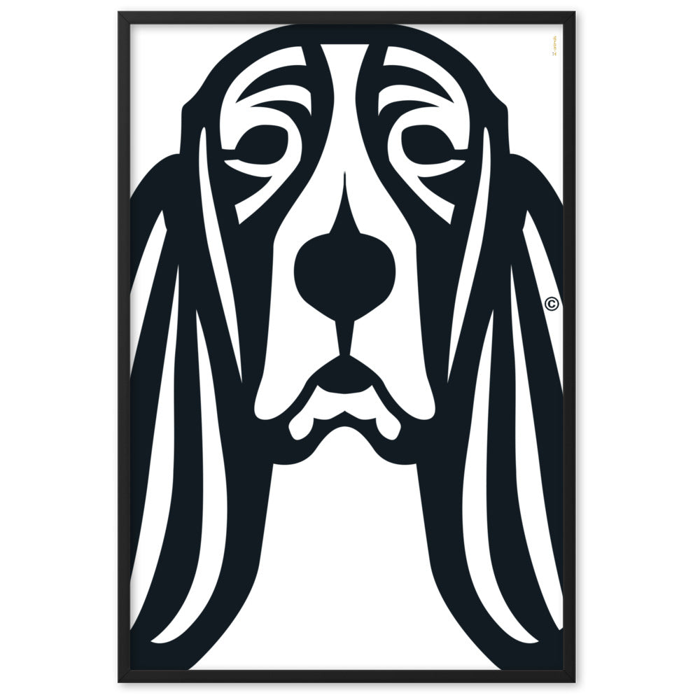 Pôster emoldurado Basset Hound - Tribal - i-animals
