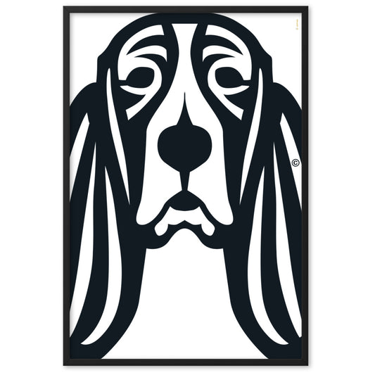 Pôster emoldurado Basset Hound - Tribal - i-animals