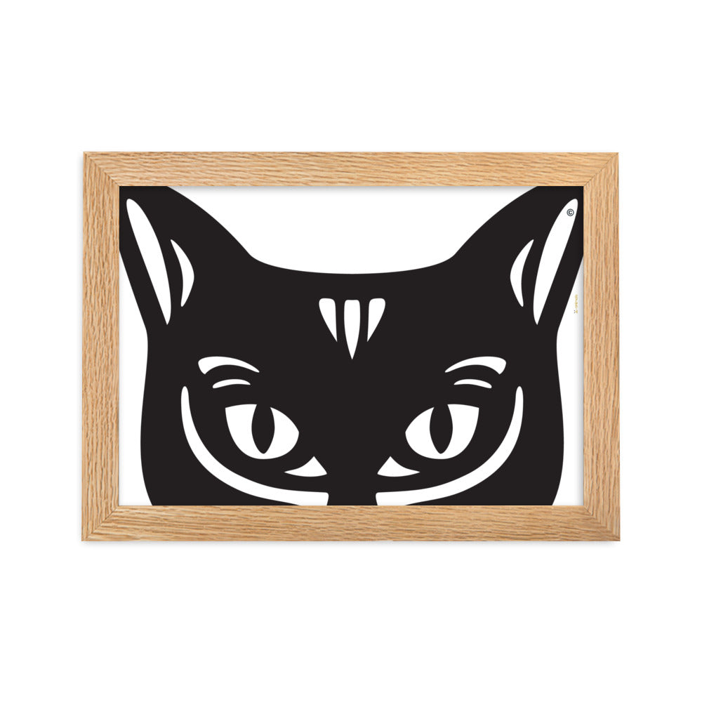 Pôster emoldurado Gato Preto - Tribal - i-animals