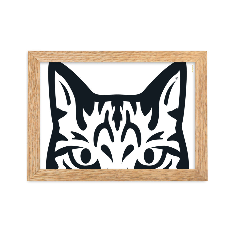Pôster emoldurado Gato Tigrado - Tribal - i-animals