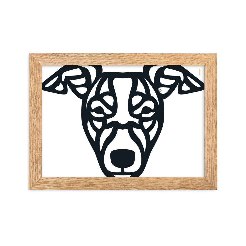 Pôster emoldurado Whippet - Tribal - i-animals