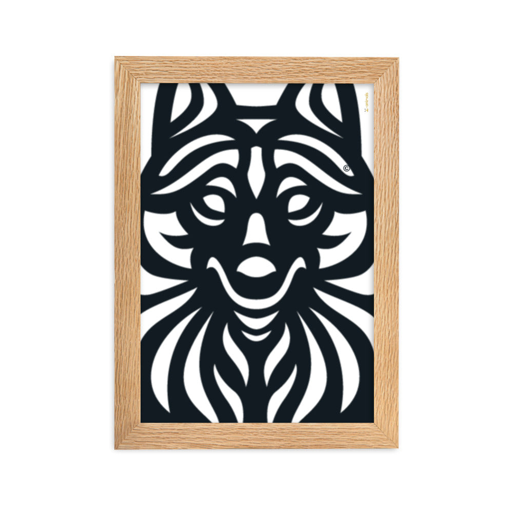 Pôster emoldurado Schipperke - Tribal - i-animals