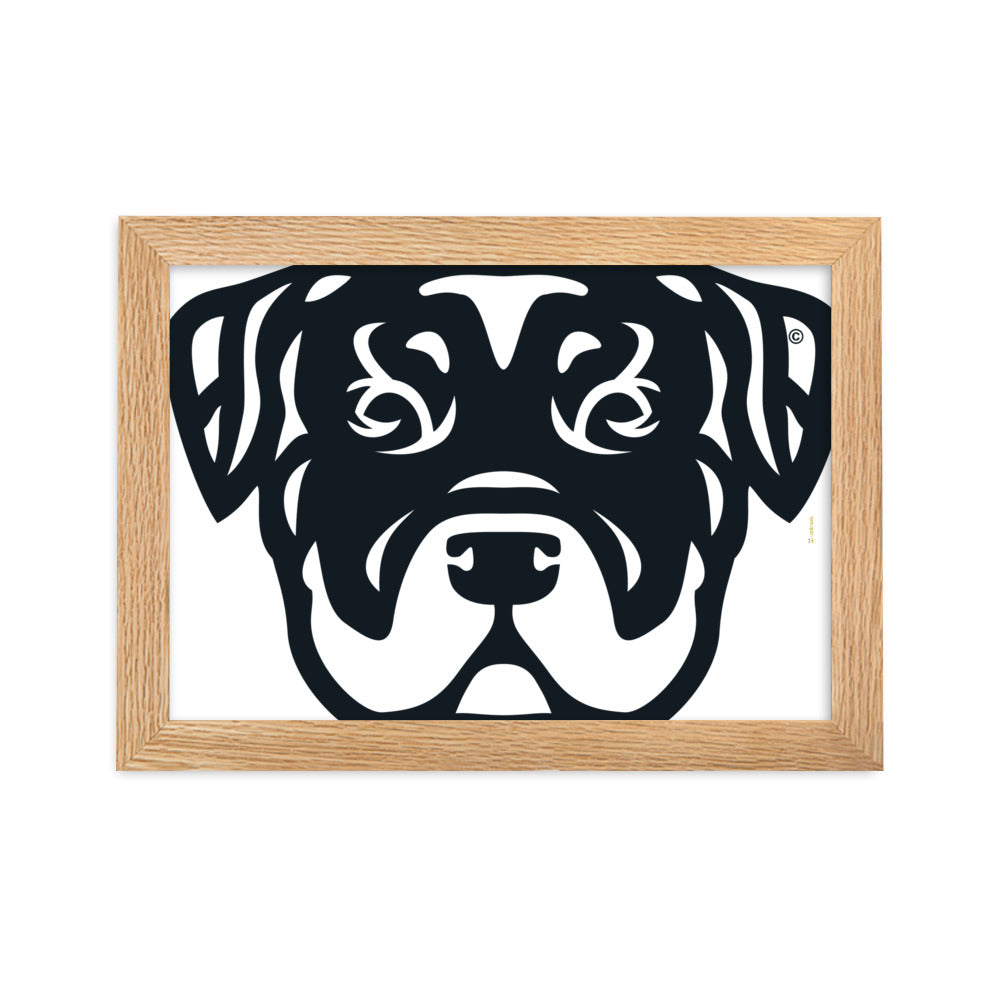 Pôster emoldurado Rottweiler - Tribal - i-animals