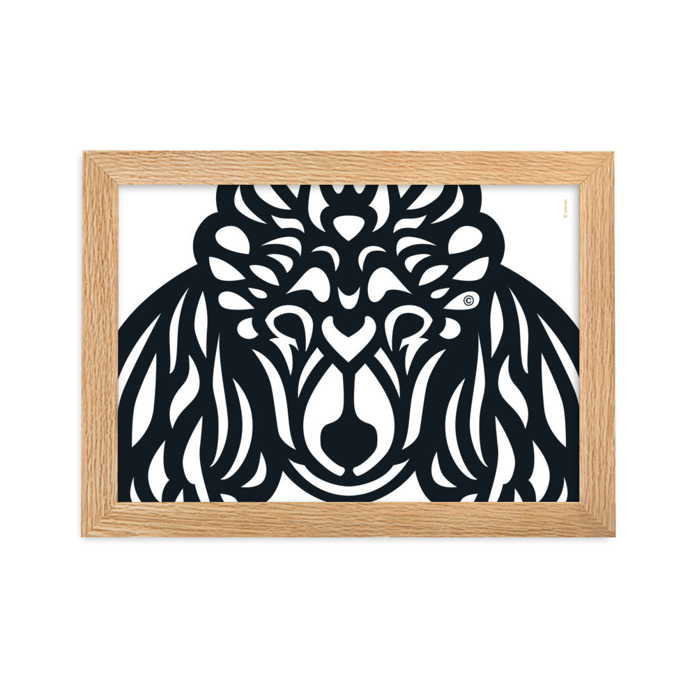 Pôster emoldurado Poodle - Tribal - i-animals